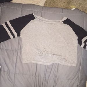 Grey and black crop top